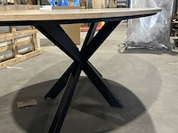 Eettafel hendrix, blank met zwarte accenten - afbeelding 4 van  11
