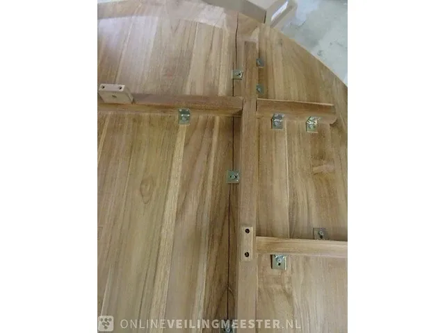 Eettafel hkliving, pillar teak 140 cm - afbeelding 3 van  3