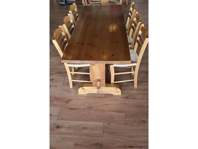 Eettafel incl. 6 stoelen - 200x78x78cm - afbeelding 1 van  3