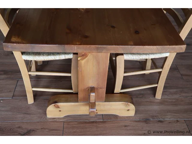 Eettafel incl. 6 stoelen - 200x78x78cm - afbeelding 2 van  3