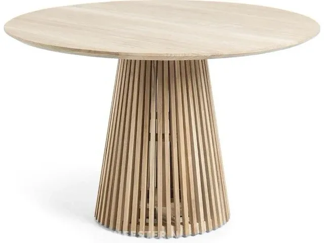 Eettafel kave home, jeanette teak 120 cm - afbeelding 1 van  2