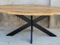 Eettafel mangohout ovaal 180 cm, mango, 2025