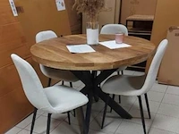Eettafel mangohout rond, 120 cm, 2025 - afbeelding 1 van  2