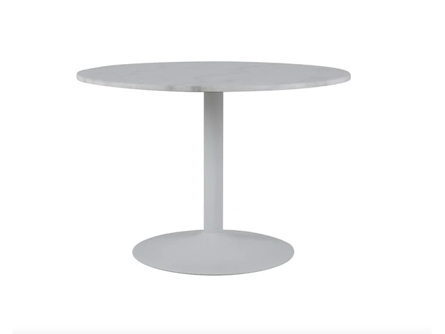 Eettafel marmer - ø 110 cm - wit by fonq - afbeelding 1 van  6