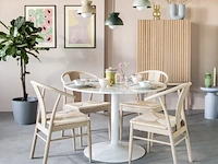 Eettafel marmer - ø 110 cm - wit by fonq - afbeelding 2 van  6