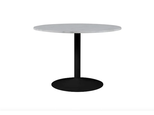 Eettafel marmer ø 110 cm - wit/zwart by fonq, wit - afbeelding 1 van  6