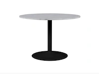 Eettafel marmer ø 110 cm - wit/zwart by fonq, wit