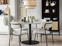 Eettafel marmer ø 110 cm - wit/zwart by fonq, wit - afbeelding 2 van  6