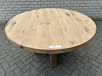 Eettafel oud eiken rond - afbeelding 1 van  3