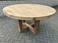 Eettafel oud eiken rond - afbeelding 2 van  3