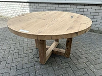 Eettafel oud eiken rond - afbeelding 3 van  3