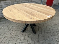 Eettafel oud eiken rond - afbeelding 3 van  3