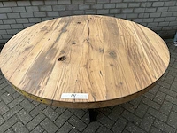 Eettafel oud eiken rond - afbeelding 1 van  3