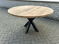 Eettafel oud eiken rond - afbeelding 1 van  3