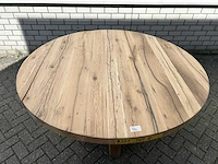 Eettafel oud eiken rond - afbeelding 2 van  4