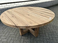 Eettafel oud eiken rond - afbeelding 3 van  4