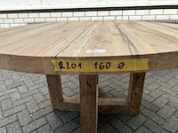 Eettafel oud eiken rond - afbeelding 4 van  4