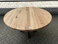Eettafel oud eiken rond - afbeelding 1 van  3