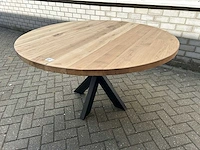 Eettafel oud eiken rond - afbeelding 2 van  3