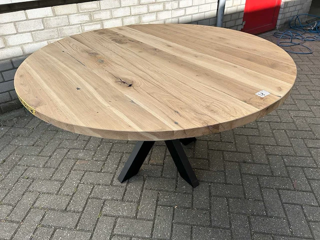 Eettafel oud eiken rond - afbeelding 3 van  3