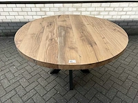 Eettafel oud eiken rond - afbeelding 1 van  3