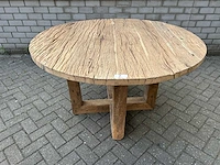 Eettafel oud eiken rond