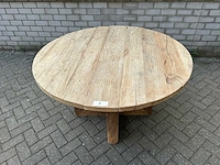 Eettafel oud eiken rond - afbeelding 2 van  3