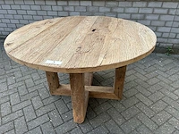 Eettafel oud eiken rond