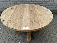 Eettafel oud eiken rond - afbeelding 2 van  3