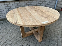 Eettafel oud eiken rond - afbeelding 3 van  3