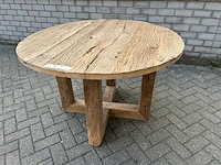Eettafel oud eiken rond