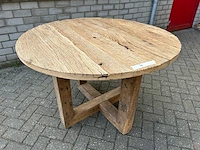 Eettafel oud eiken rond - afbeelding 3 van  3