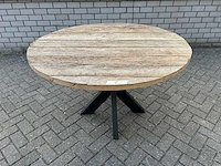 Eettafel oud eiken rond