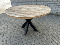 Eettafel oud eiken rond - afbeelding 2 van  3