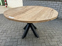 Eettafel oud eiken rond