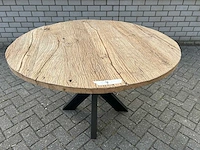 Eettafel oud eiken rond - afbeelding 2 van  3