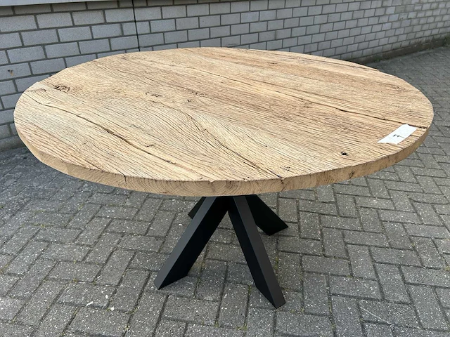 Eettafel oud eiken rond - afbeelding 3 van  3