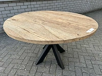 Eettafel oud eiken rond - afbeelding 3 van  3