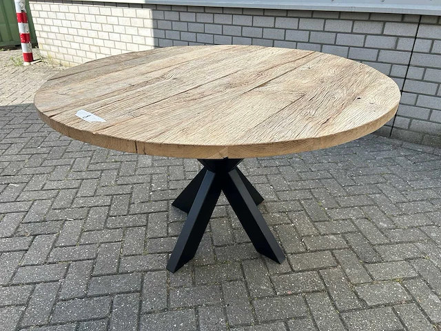 Eettafel oud eiken rond - afbeelding 3 van  3