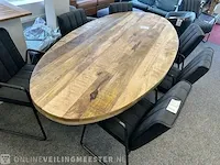 Eettafel ovaal - 240 - mango naturel - zwart - afbeelding 1 van  5