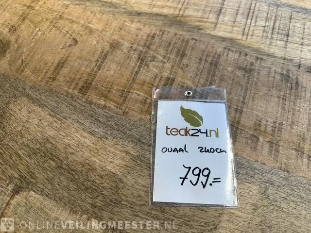 Eettafel ovaal - 240 - mango naturel - zwart - afbeelding 3 van  5