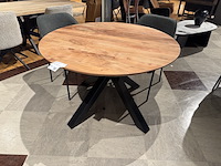 Eettafel, rond 120 cm doorsnee, zwart metalen spinpoot - afbeelding 1 van  4