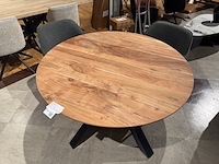 Eettafel, rond 120 cm doorsnee, zwart metalen spinpoot - afbeelding 2 van  4