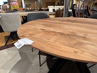 Eettafel, rond 120 cm doorsnee, zwart metalen spinpoot - afbeelding 3 van  4