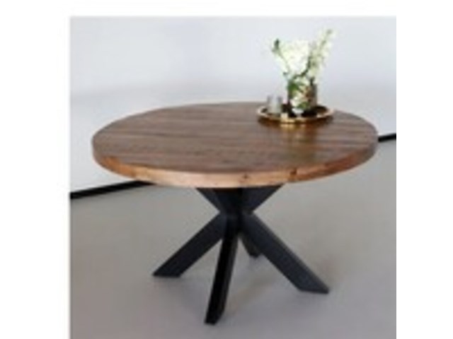 Eettafel rond 130 cm mangohout, 2025 - afbeelding 1 van  2