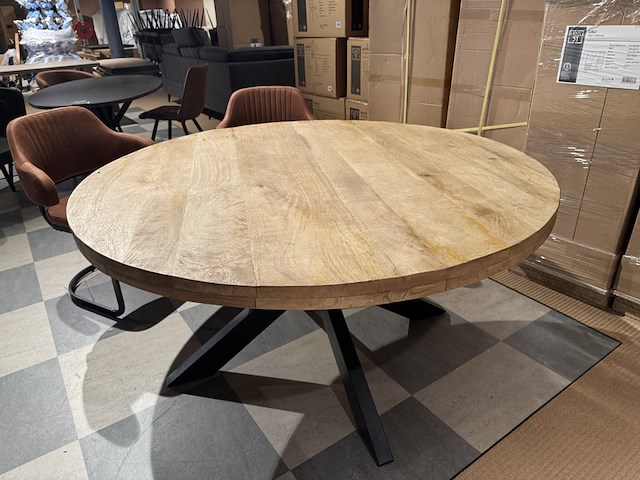 Eettafel rond, zwart metalen spinpoot - afbeelding 2 van  4