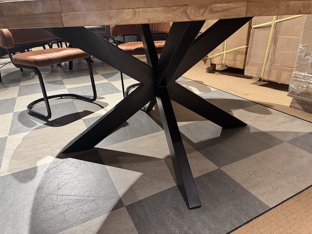 Eettafel rond, zwart metalen spinpoot - afbeelding 4 van  4