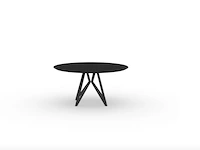 Eettafel studio henk | 130x4cm | hpl fenix nero ingo verjongde randafwerking, zwart - afbeelding 1 van  3