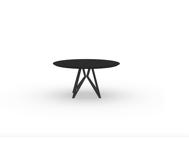 Eettafel, studio henk | 130x4cm | hpl fenix nero ingo verjongde randafwerking, zwart - afbeelding 1 van  2