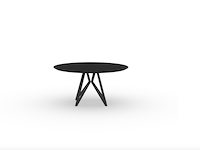 Eettafel, studio henk | 130x4cm | hpl fenix nero ingo verjongde randafwerking, zwart - afbeelding 1 van  2